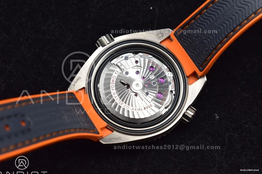 on 43.5mm Black Clone Dial Planet Bezel Best 1010 SS VSF Ocean Edition Super Orange A8900 Gray Trendsetting Strap Nylon V 1:1 0202